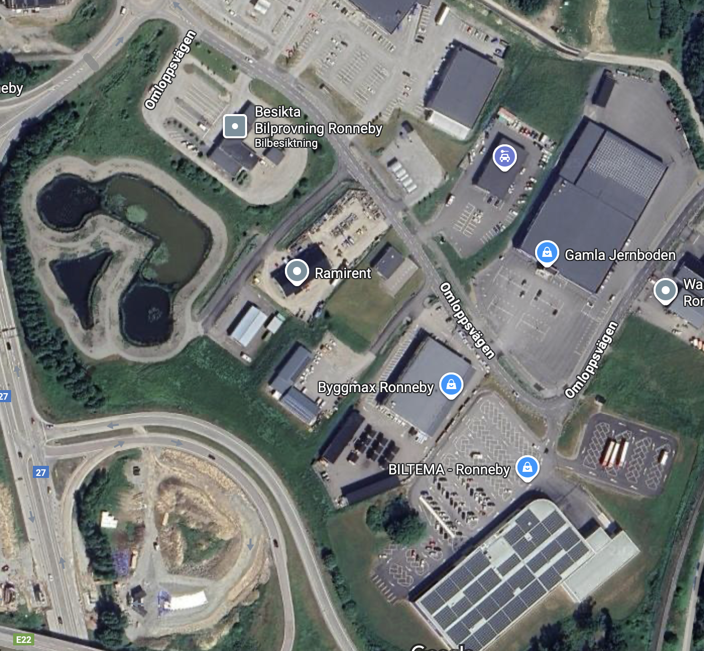 Karta över Ronneby Industriservice